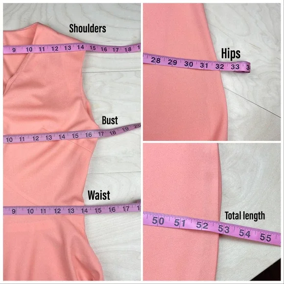 Vintage 1960s/1970s Peach Sleeveless Maxi Dress - Picture 5 of 6